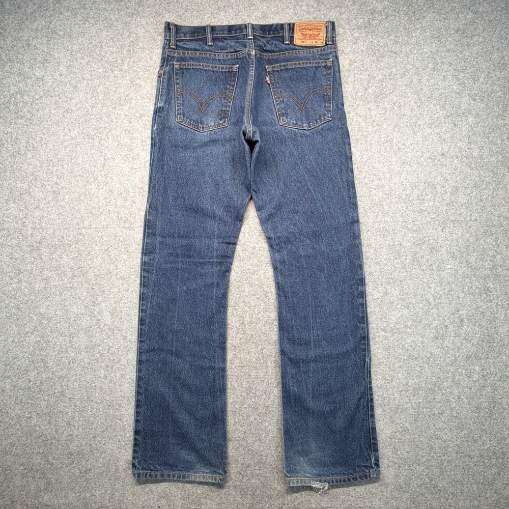Vintage Levis 517 Jeans Mens 34x34 (34x35) Blue Bootcut Cowboy Y2K 2002